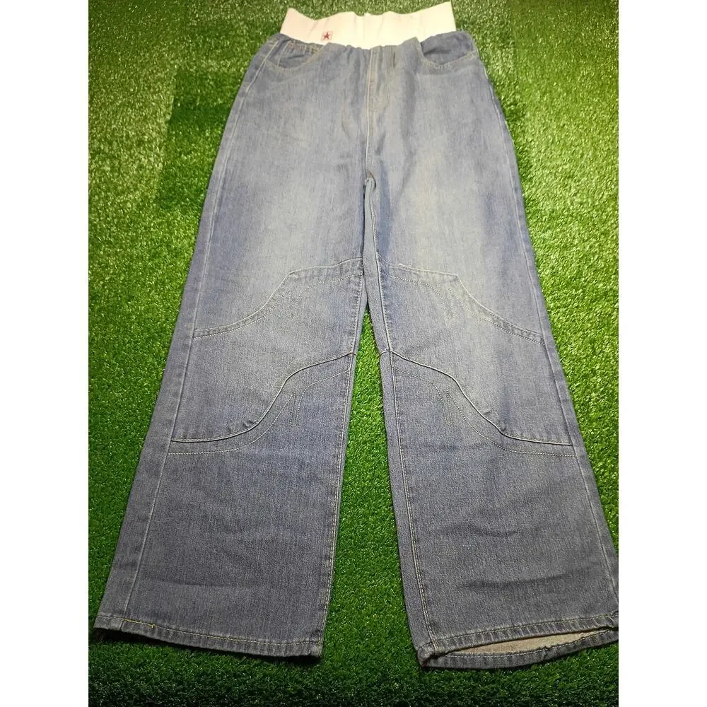 Y2K Fashion Light Wash Wide Leg Baggy Denim Jeans NWT